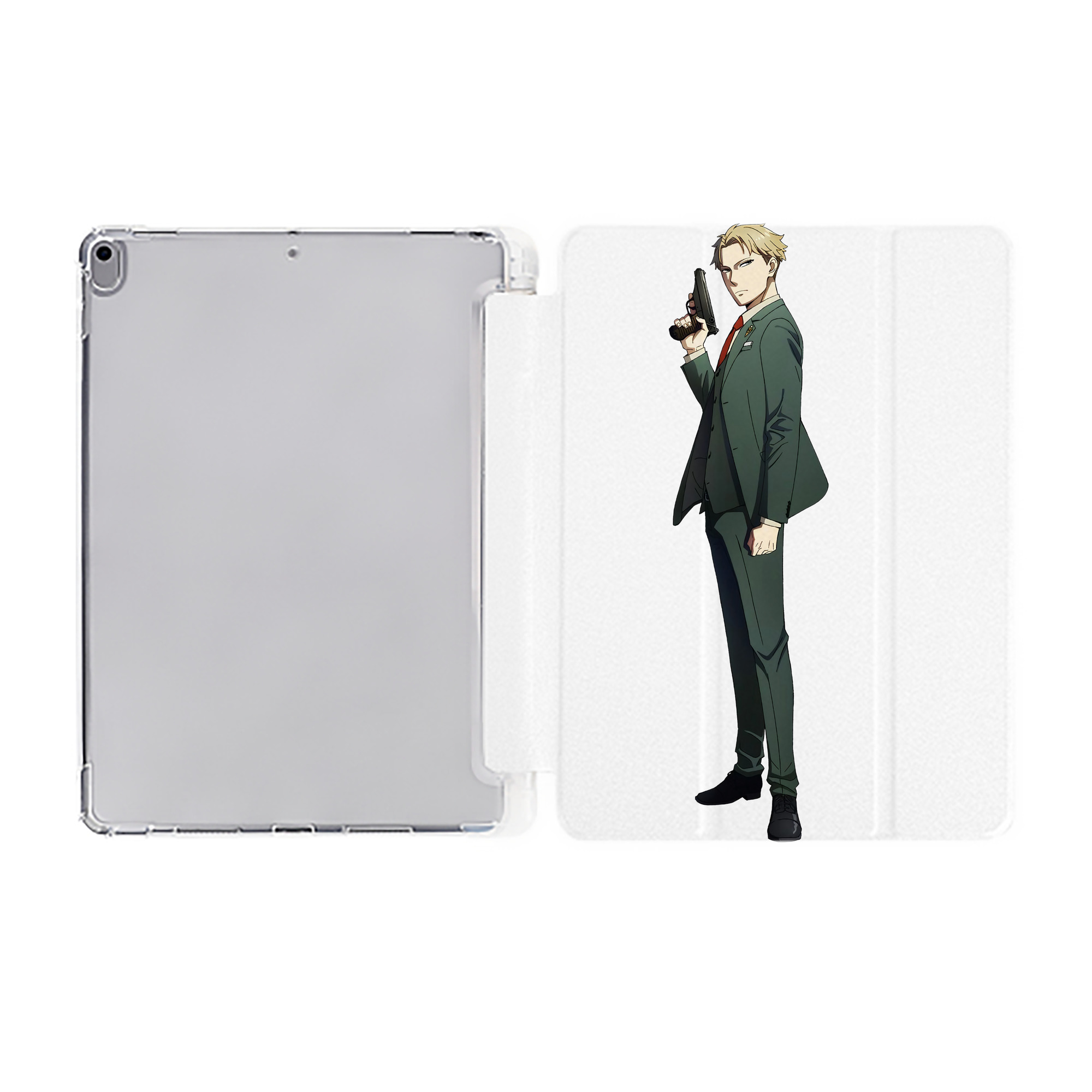 （画像用） SPY×FAMILY间谍家家酒 IPad ケース ペン収納付き 三つ折りスタンド PUレザー×シリコン 対応機種9.5/10.5/10.9インチ
